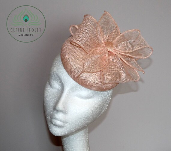 pale peach wedding hat