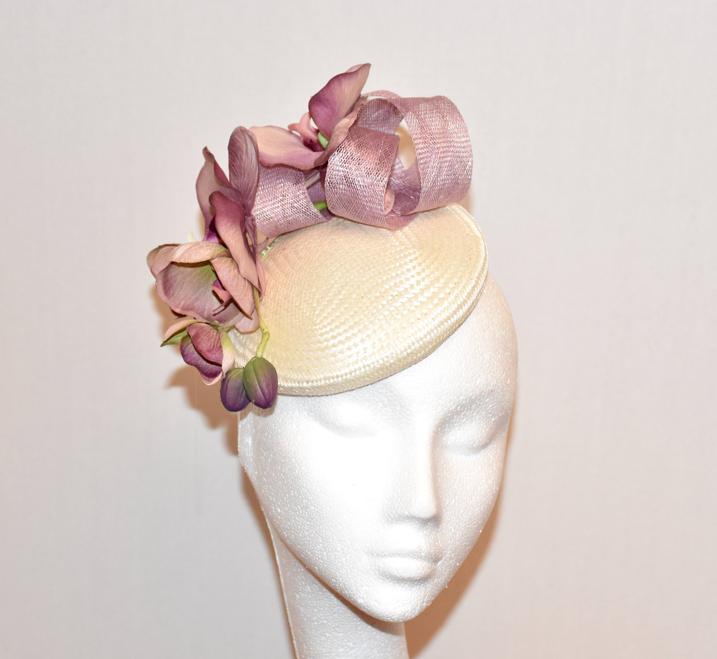 Ivory orchid flower hat Cream formal flower hat Orchid Etsy