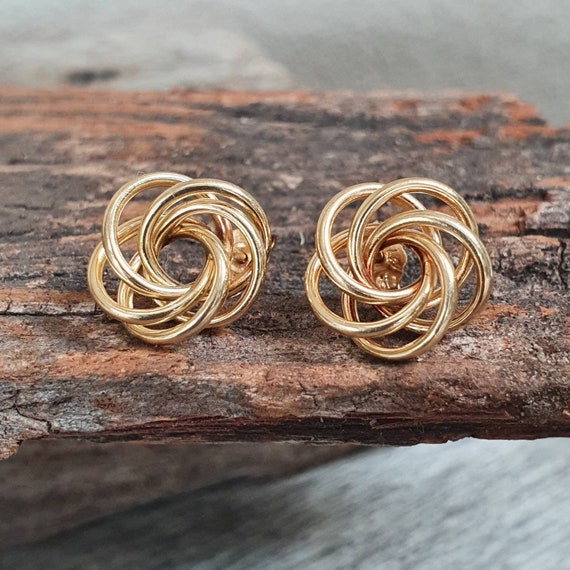9ct gold knot earrings sale