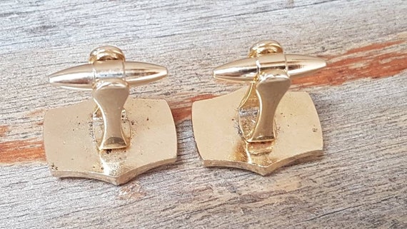 Vintage Gold Cufflinks , Gold Tone - image 6