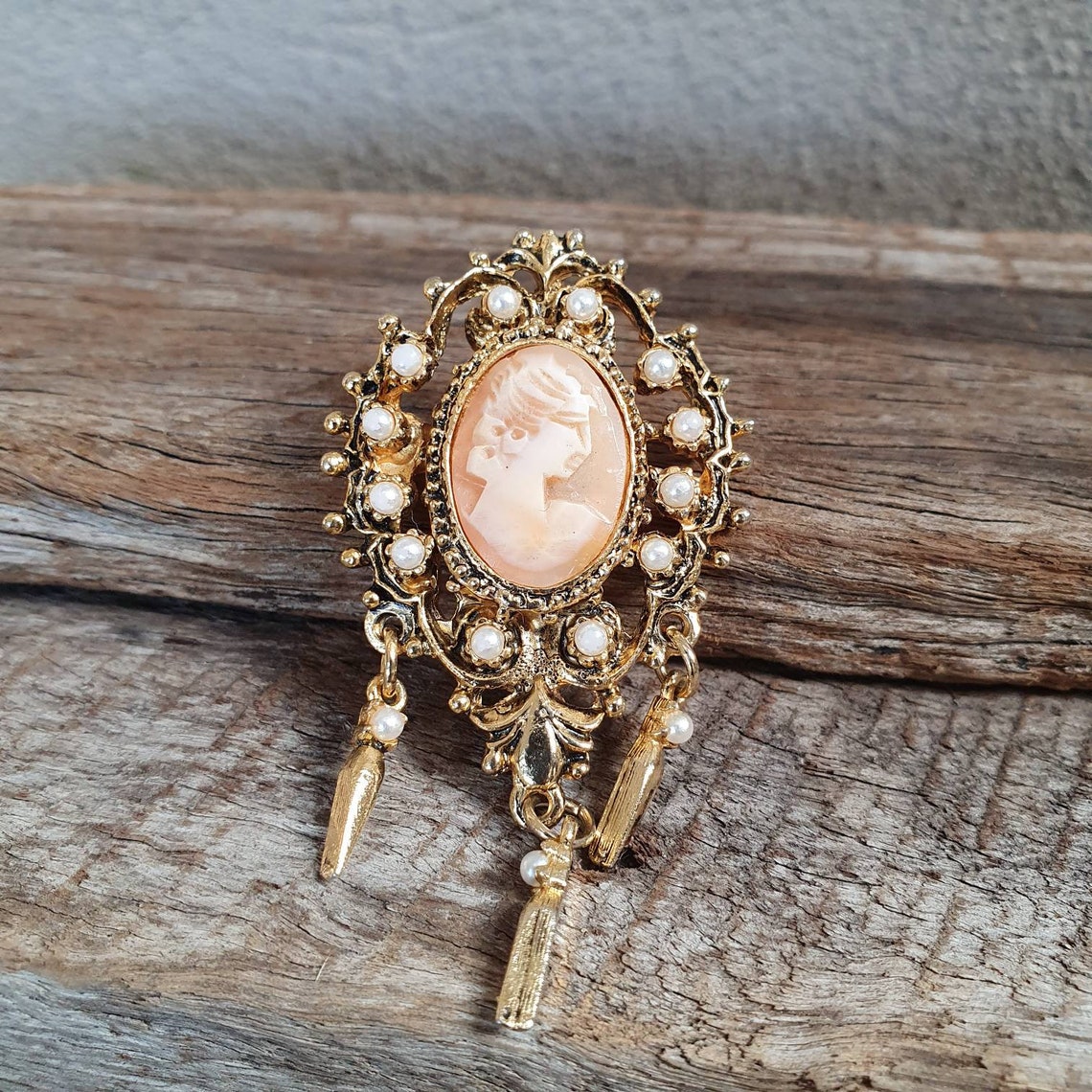 Vintage Barcs Cameo Brooch Shell Cameo Etsy Australia