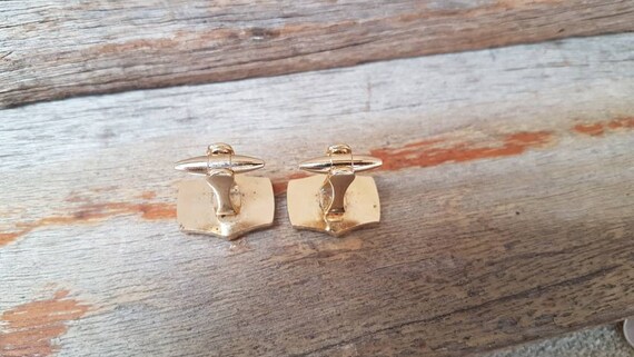 Vintage Gold Cufflinks , Gold Tone - image 5