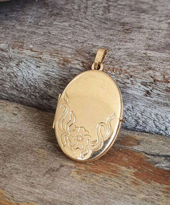 Vintage 9ct Gold Locket Pendant - Etsy 