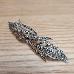 Sterling Silver Marcasite Brooch,  1940s Germany