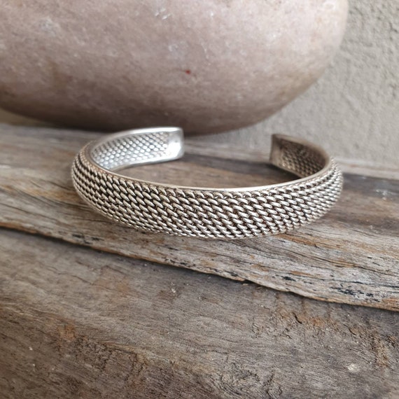 Vintage Sterling Silver Mesh Cuff Bracelet Etsy Australia