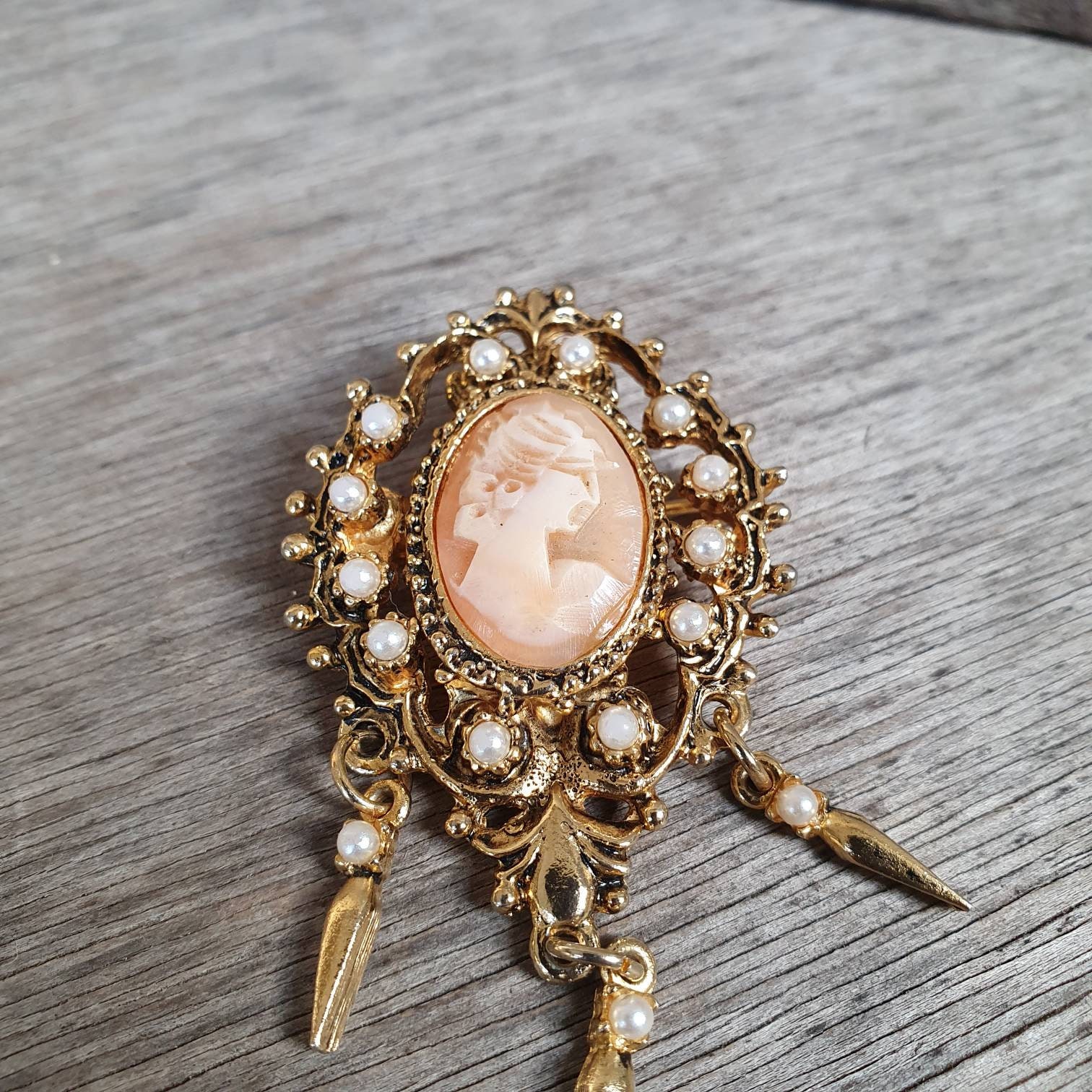 Vintage Barcs Cameo Brooch Shell Cameo Etsy Australia