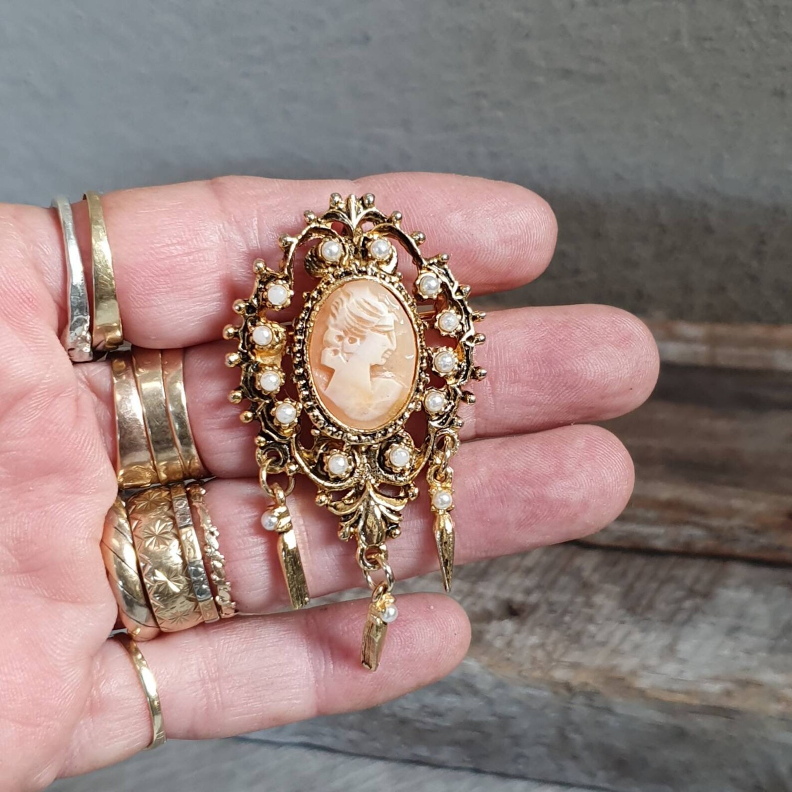 Vintage Barcs Cameo Brooch Shell Cameo Etsy Australia