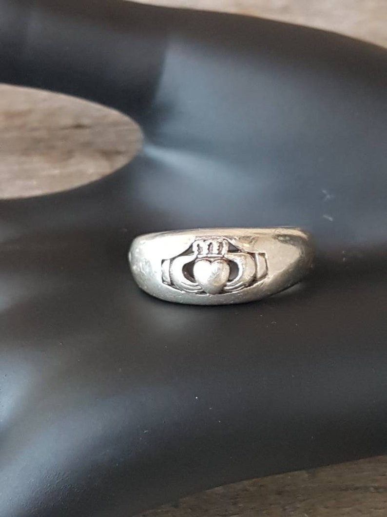 Sterling Silver Large Size Mens Irish Wedding Band Gifts For Him Claddagh Ring