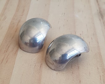 Vintage Grosse Germany Sterling Silver Dome Earrings 1971