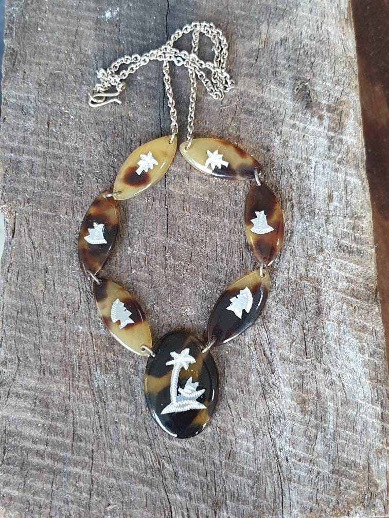 Vintage tortoise cheap shell necklace