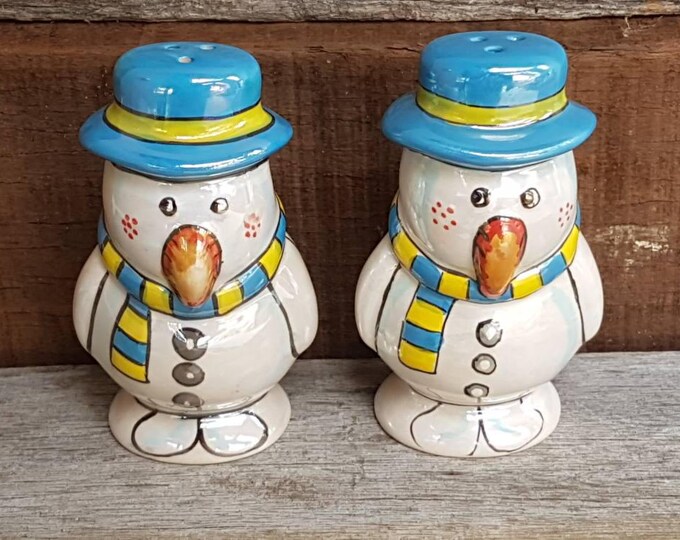 Vintage Snowmen Salt and Pepper Shakers Etsy Australia