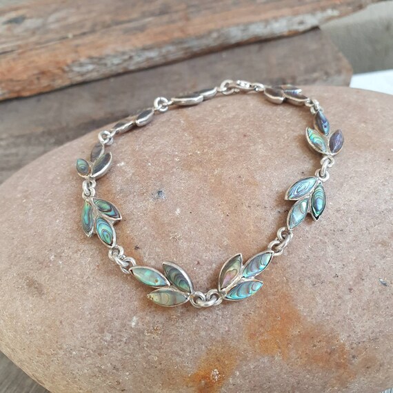 Buy Vintage Sterling Silver Abalone / Paua Shell Bracelet Online