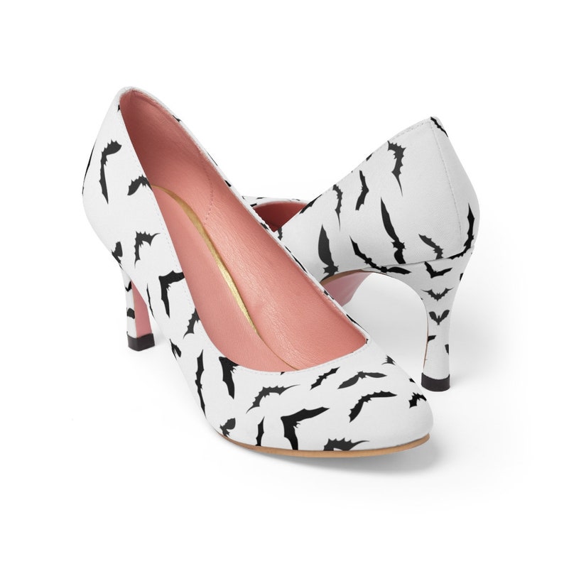 Halloween Black /& White Bat Women/'s High Heels