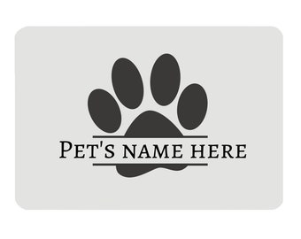 Personalised Paw Print Pet Food Mat