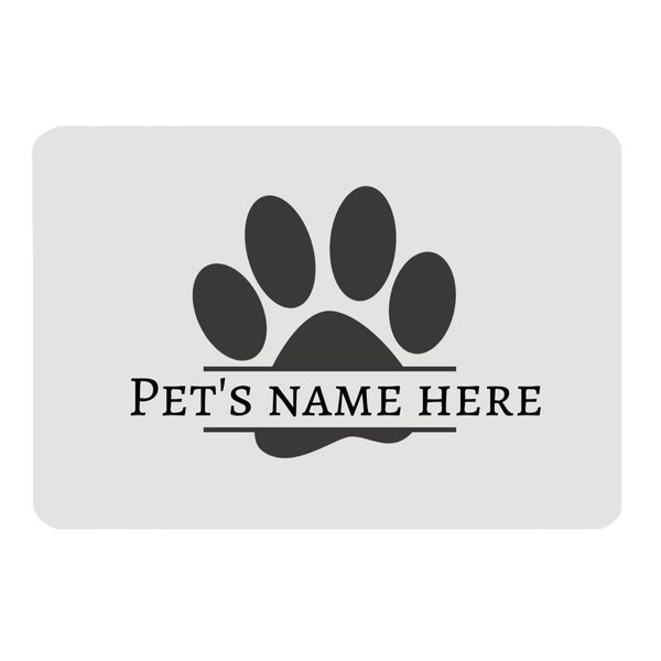 Personalised Paw Print Pet Food Mat