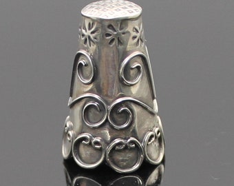 GIFT IDEA !! Taxco Mexico Antique Collectible Solid Sterling Silver Modernist Sewing Thimble
