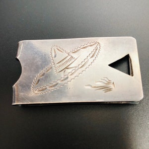 VINTAGE Sombrero Hut Sterling Silber Geld Clip Mexiko