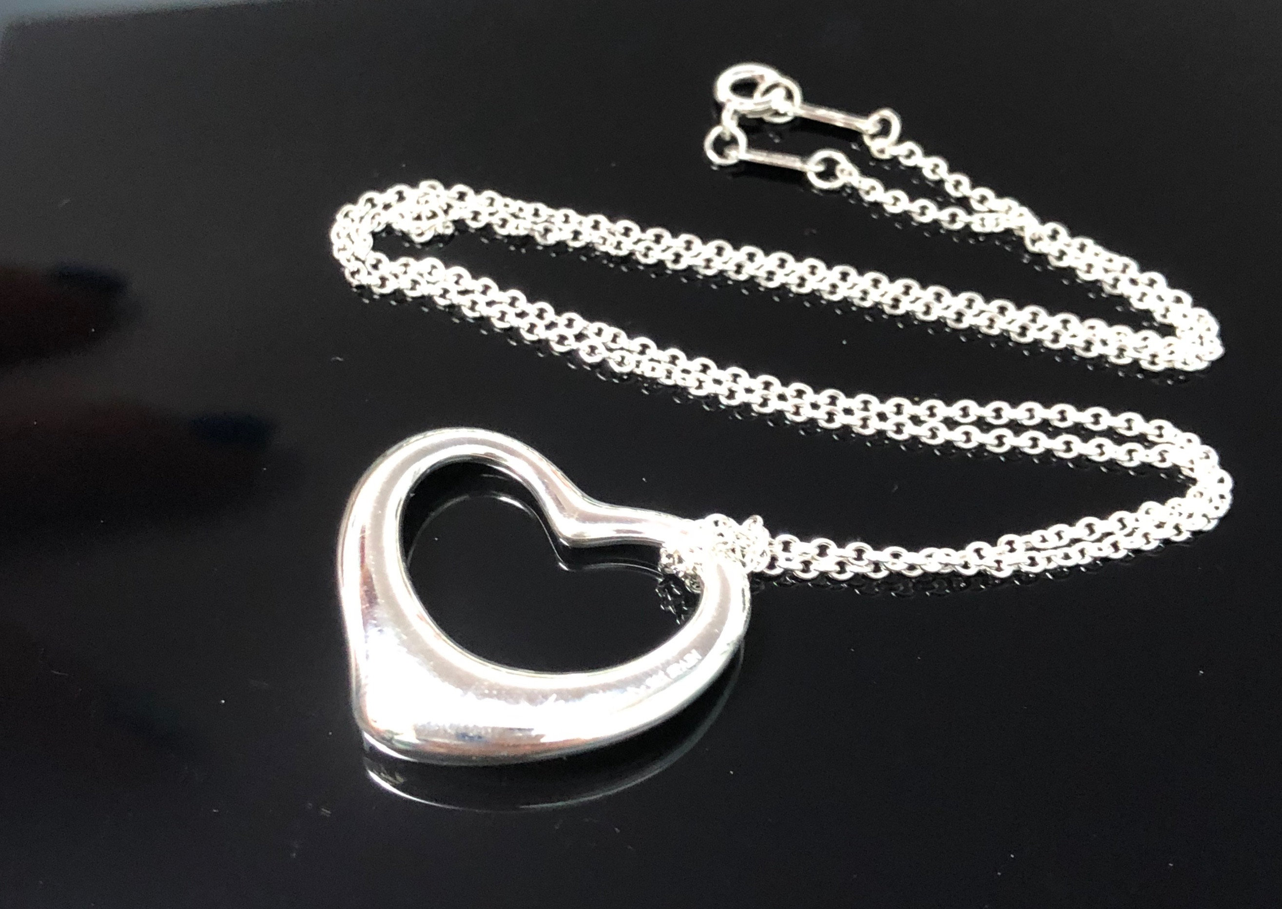 GIFT Idea !!authentic TIFFANY & CO Open Heart Large Pendant