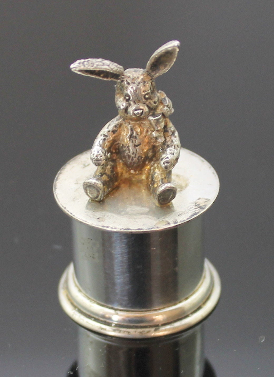Gift Idea // Authentic RARE Gorham Antique Solid Sterling Silver Easter Bunny / Rabbit Collectible Pill Box / Jewelry Box / Storage Box