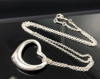 GIFT Idea !!authentic TIFFANY & CO Open Heart Large Pendant