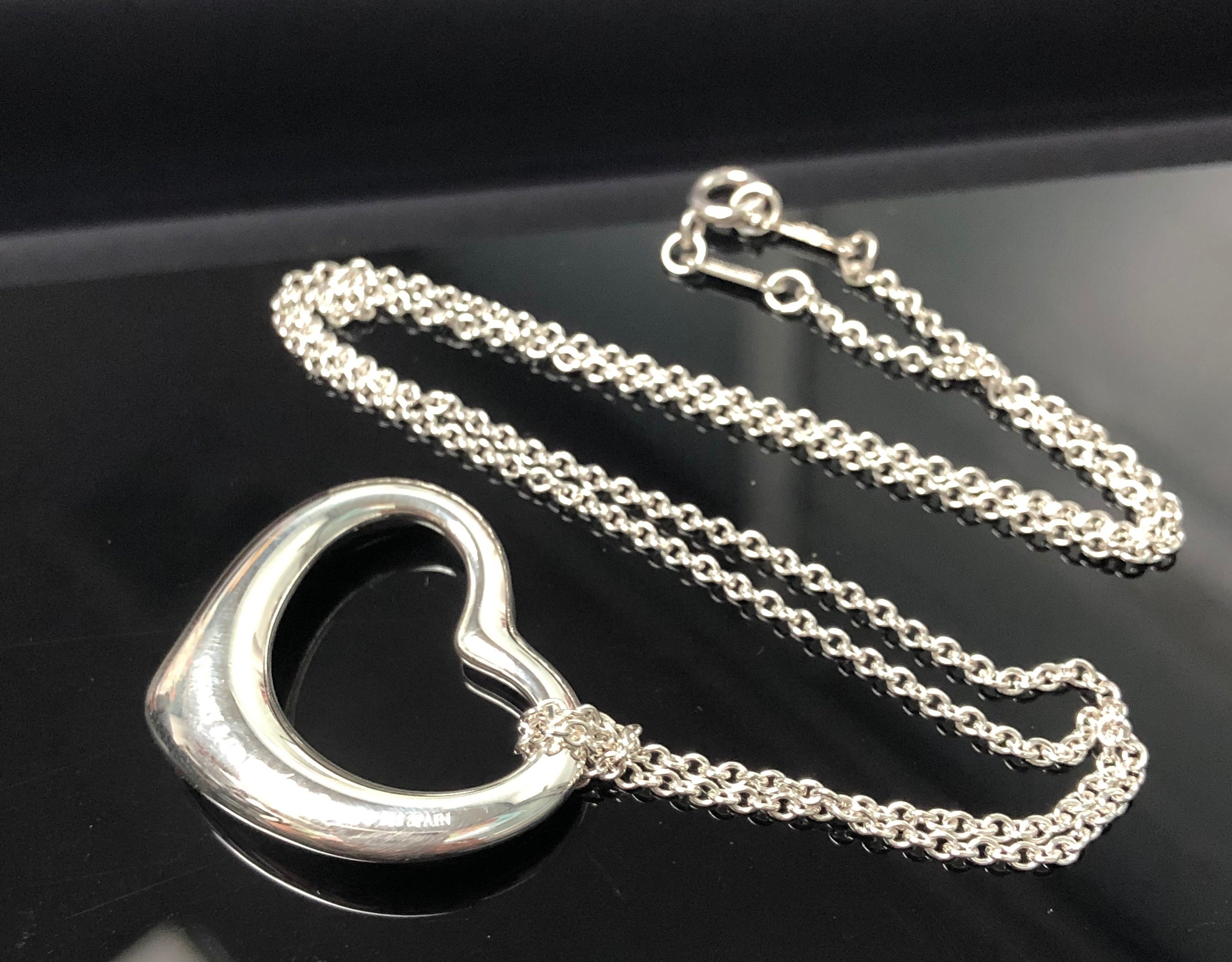 GIFT Idea !!authentic TIFFANY & CO Open Heart Large Pendant