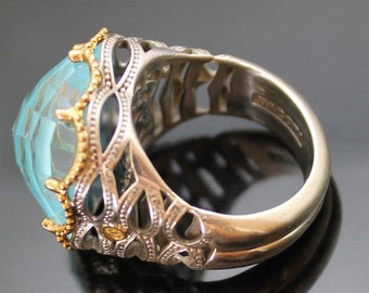 Luxury GIFT IDEA !! Authentic Tacori Neolite Turquoise 18k Yellow