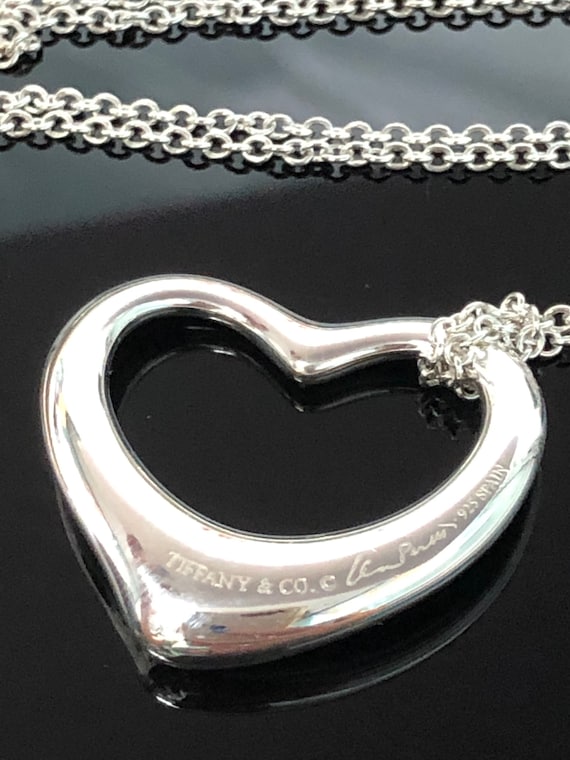 GIFT Idea !!authentic TIFFANY & CO Open Heart Large Pendant