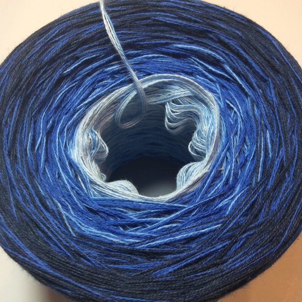 SALE Color Change Gradient Yarn - Who Are You? - Cotton Fingering Weight Jazz Handz - Progressive Version - Blue