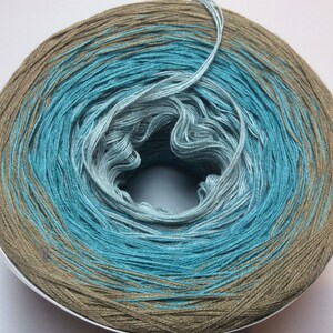 Gradient Cotton Fingering Weight Color Changing Yarn Jazz Handz Fusion Fiber - Wind, Rain & Water -