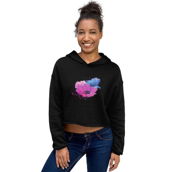 Crop Hoodie Comfort Colors Sweatshirt Wildflower Sweatshirt Hoodies for Girls Bella Canvas Floral Hoodie Nature Hoodies Etsy