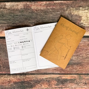 Diario de senderismo imprimible, diario de senderismo para niños, diario de senderismo para adolescentes, cuaderno de senderismo, registro de senderismo, registro de senderos, cuaderno, regalo de senderismo, digital