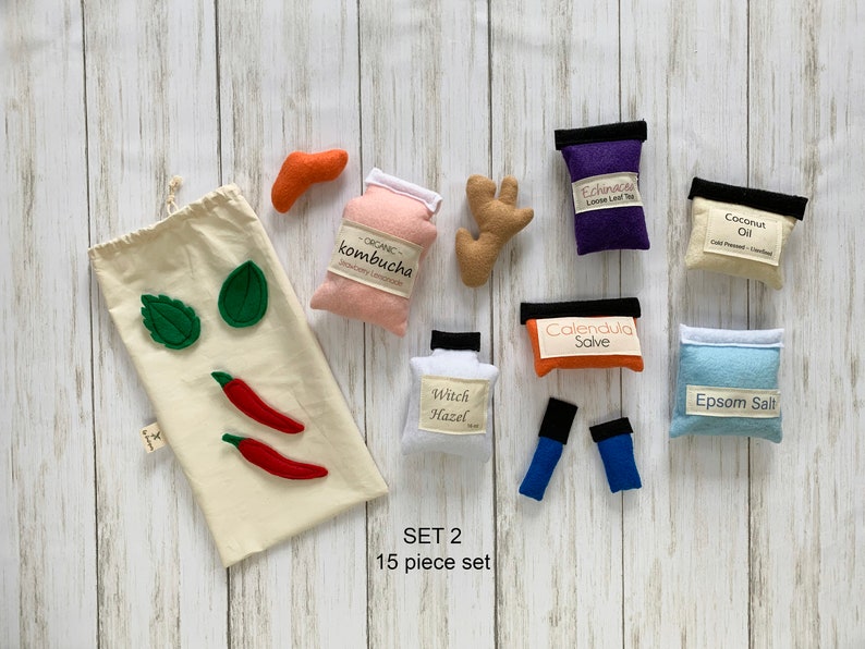 Felt pretend play dr set holistic doctor kit childrens toy Etsy