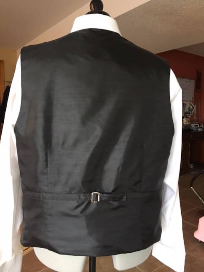 Men's Vest Black Satin Formal Vests With Either White - Etsy