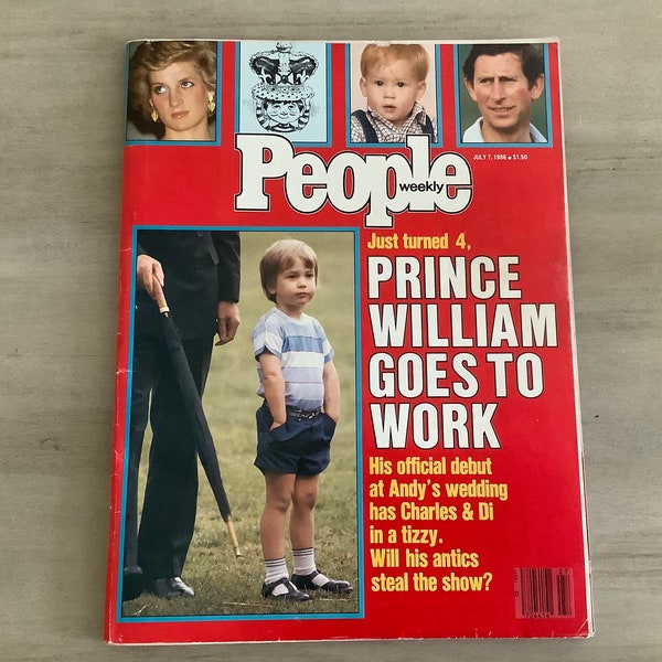 People Magazine July 7, 1986, Prince William Goes To Work, Original owner, very good condition