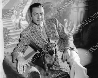 WILLIAM POWELL with Dachshund Wall Hanging Wall Art, Photo Print Hollywood Photo Print, Art Print Photograph Wall Art,"