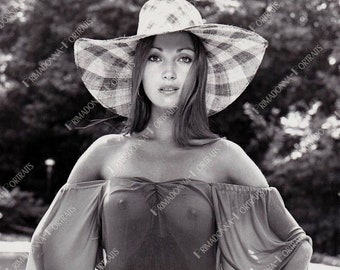 JANE SEYMOUR 5 x 7 of 8 x 10 jaren 80 zonnehoed lieverd, portret sexy jeugdige actrice