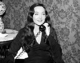 CAROLYN JONES 5x7 or 8x10 1964 "Addams Family" Morticia Photo Print Carousal Horse 1960s Actress Movie Still