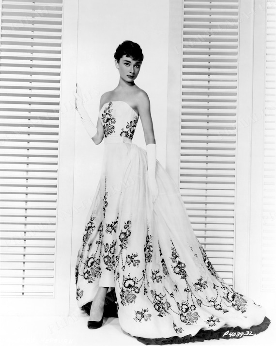 audrey hepburn sabrina black and white dress 5x7, 8x10, or 11x14 1954 