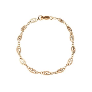 Gold Vintage Bracelet, 14k Gold Filled Bracelet, Simple Gold Bracelet, Chain and Link Bracelet, Bracelet, Holiday Gift, Gift for Her, Gift