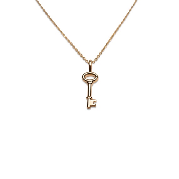 14k Key Necklace Key Charm 14k Key Pendant Cute Necklace