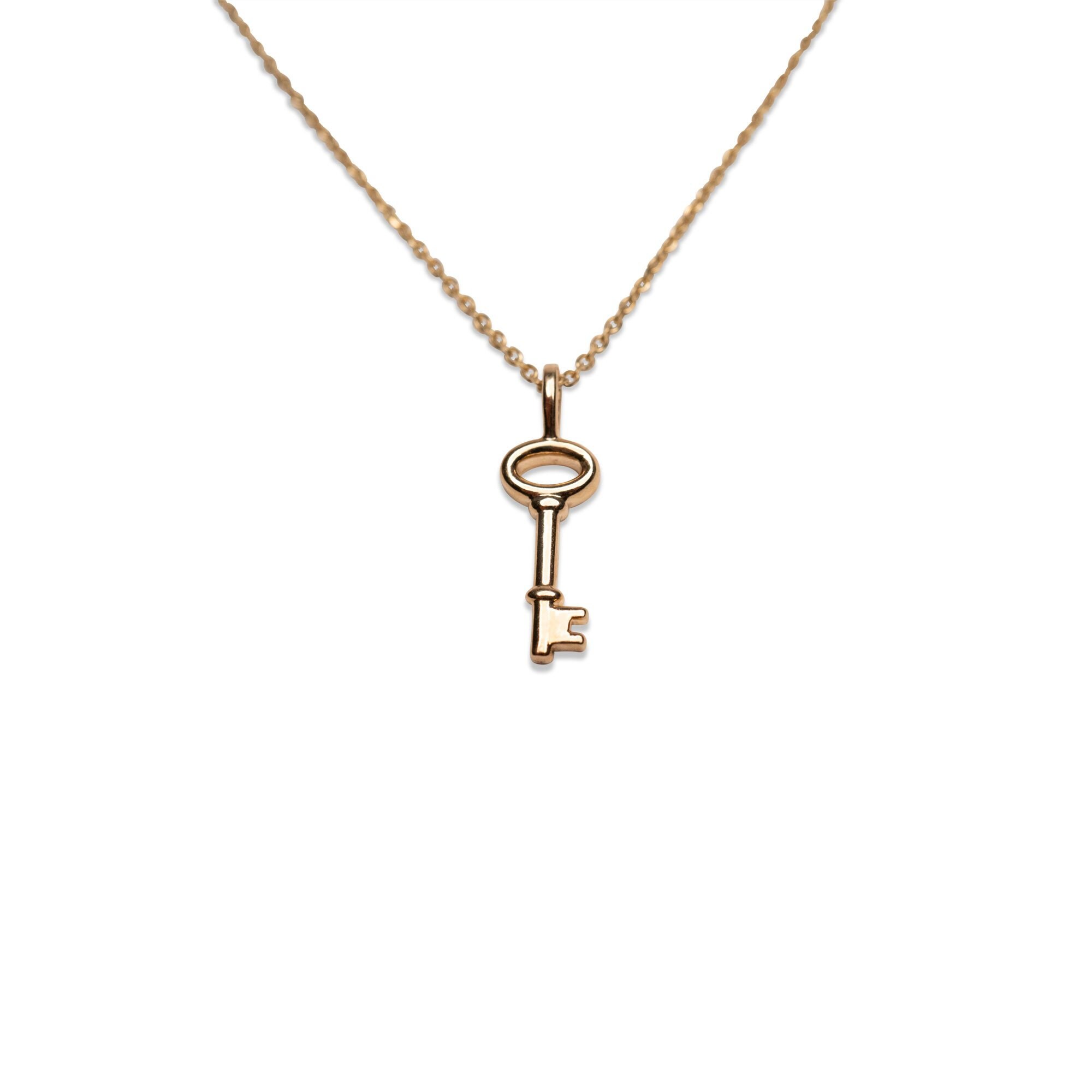 14K Yellow Gold Lock & Key Charm Necklace