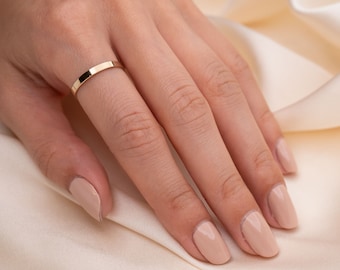 14k Gold Filled Flat Band Ring: Delicate Stacking Ring (2.25mm)