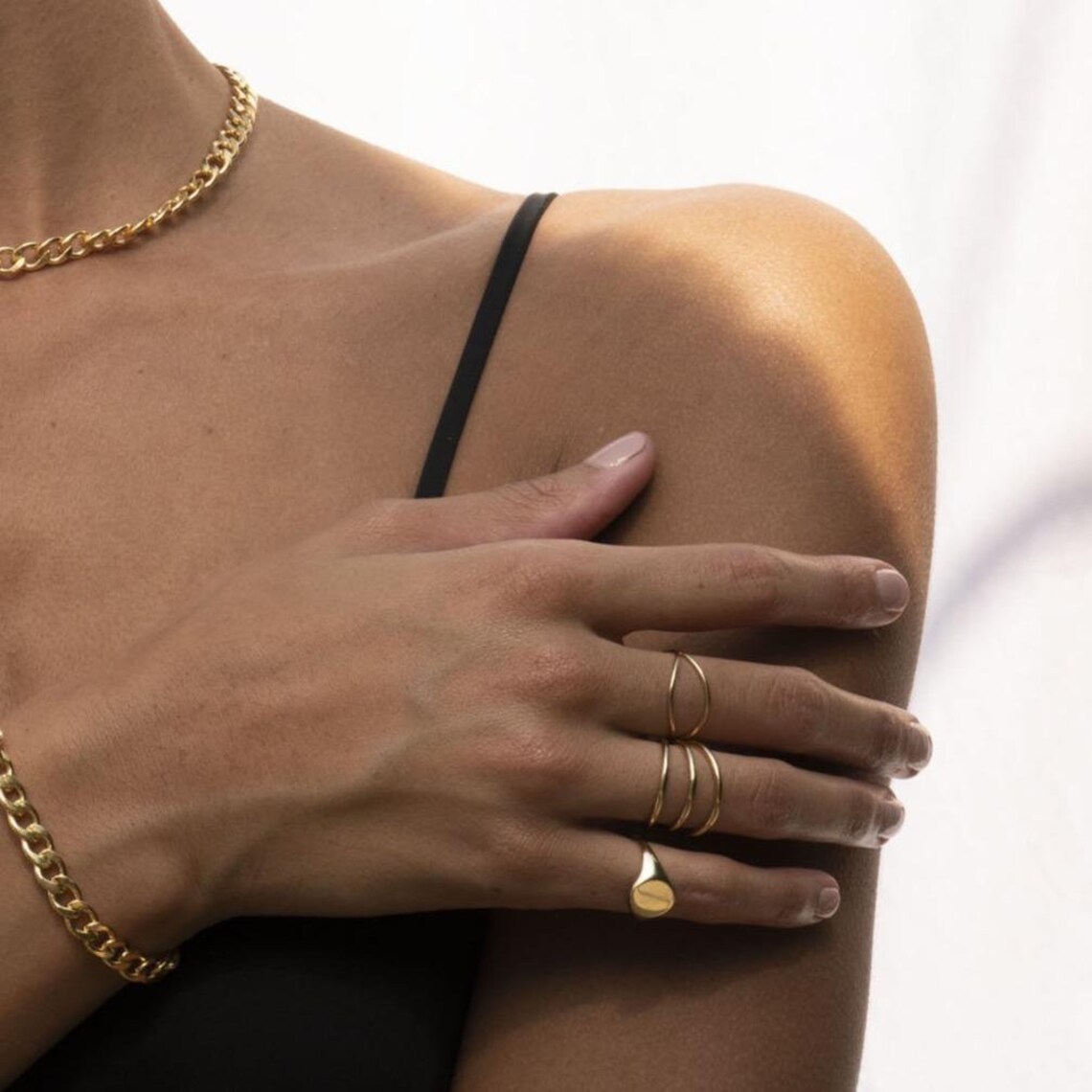 Gold Double Ring Gold Filled Stackable Ring X Ring 14k Etsy