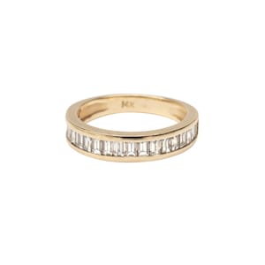 14k Gold Baguette Channel Ring, 14k Gold Channel Set Ring, Diamond Band, Gift for Her, Wedding Band, Diamond Ring, Anniversary Ring