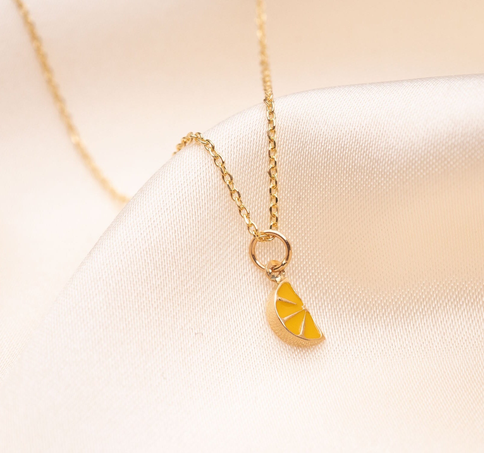 Lemon charm cheap necklace