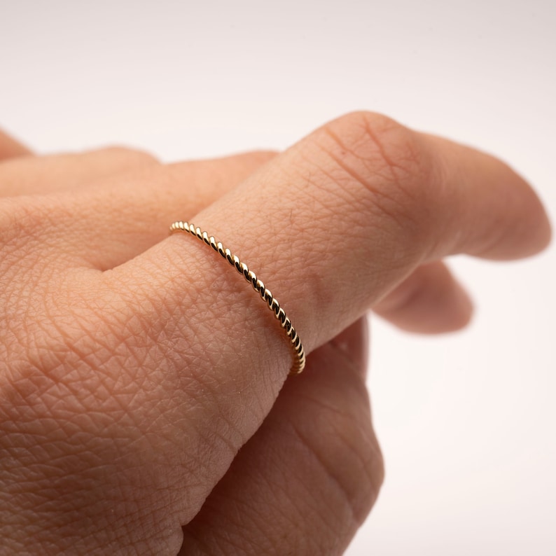 Simple Gold Ring Gold Band Ring Gold Stacker Womens Gold Ring 14k Gold Filled Ring Holiday Gift Gold Twist Ring Delicate Ring