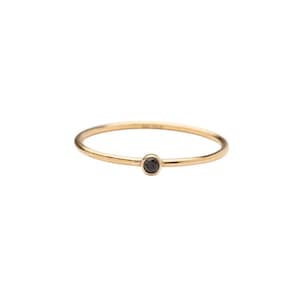 Gold Black Crystal Stacker, Gold Filled Rings, Gold Filled Stackable Ring, Gemstone Ring, Holiday Gift, Gift for Her, Holiday, Gift