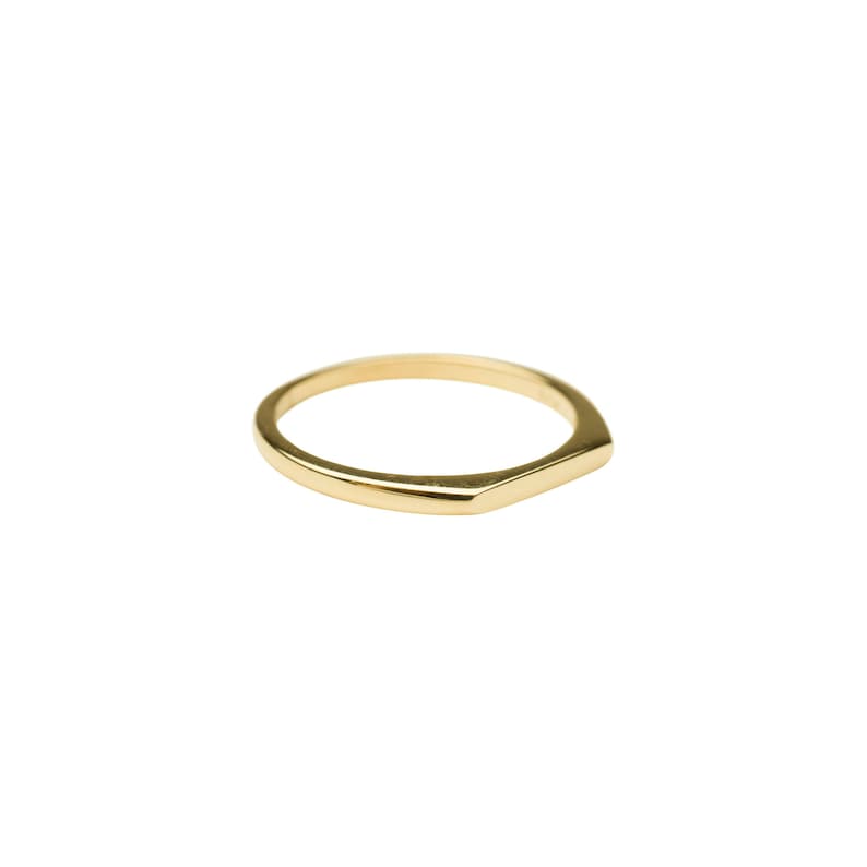 14k Gold Thin Signet Ring 14k Solid Gold Signet Simple - Etsy