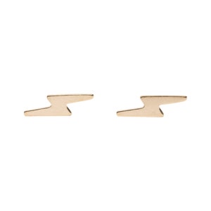 14k Solid Gold Lightning Bolt Studs, Gold Studs. Cute Gold Studs, Gold Studs, Earrings, 14k Gold Earrings, 14k Gold Studs, 14k Gold Studs