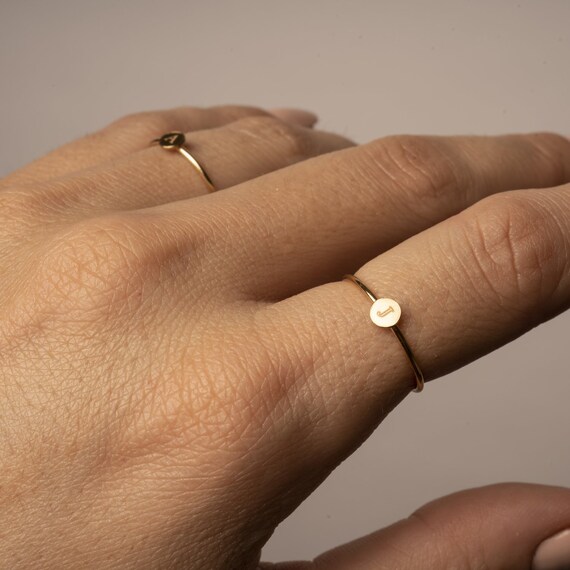 Gold Flat Circle Ring, 14k Gold Filled Ring, Gold Stackable Ring